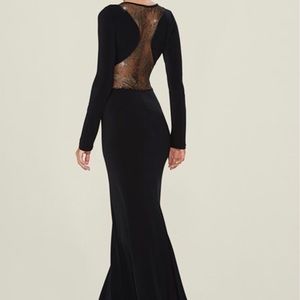 Gold detailed long dress